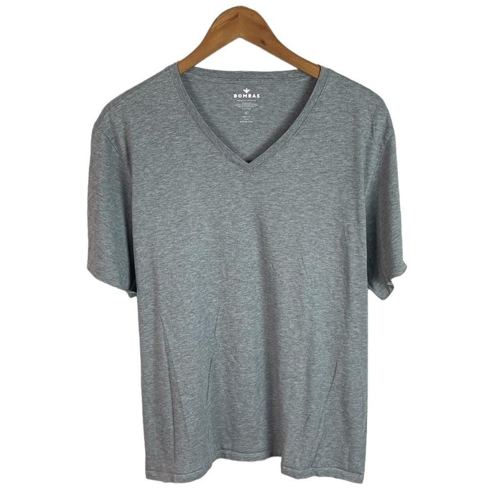TS974 Men’s Bombas Pima Cotton Stretch V Neck T Shirt XL